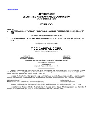 Miniature Oxford Square Capital
 10-Q Rapport trimestriel  