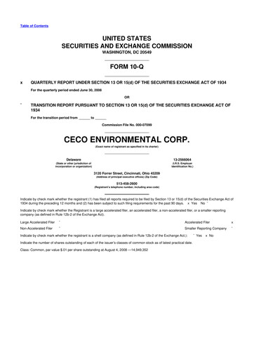 Thumbnail CECO Environmental
 10-Q Quarterly Report FY 