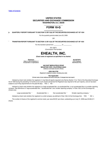 Thumbnail eHealth 10-Q Quarterly Report FY 