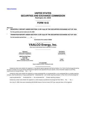 Thumbnail Vaalco Energy
 10-Q Quarterly Report FY 
