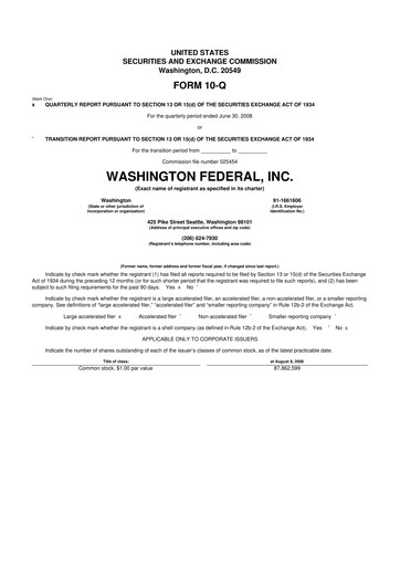 Thumbnail WaFd Bank 10-Q Quarterly Report FY 