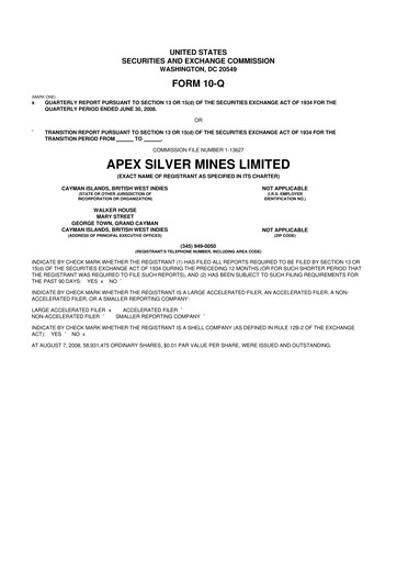 Miniature Golden Minerals
 10-Q Rapport trimestriel  