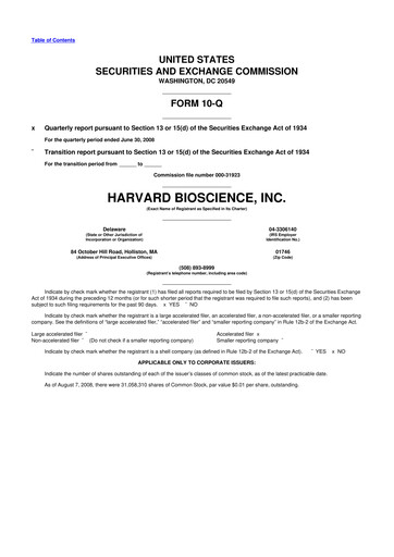 Thumbnail Harvard Bioscience 10-Q Quarterly Report FY 