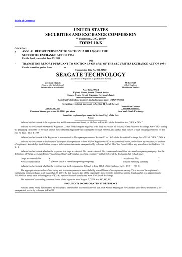 Thumbnail Seagate Technology 10-K Annual Report 