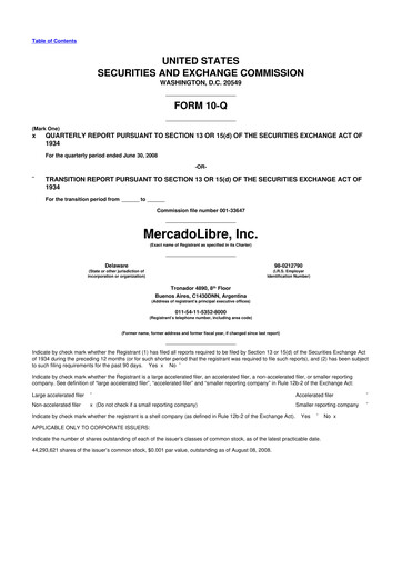 Vorschaubild MercadoLibre 10-Q Quartalsbericht  