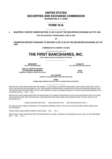 Thumbnail The First Bancshares 10-Q Quarterly Report FY 