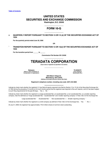 Thumbnail Teradata 10-Q Quarterly Report FY 