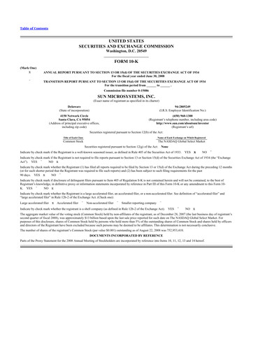 Thumbnail Sun Microsystems 10-K Annual Report 