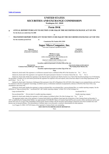 Thumbnail Supermicro 10-K Annual Report 