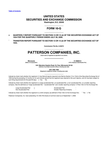 Thumbnail Patterson Companies
 10-Q Quarterly Report FY 