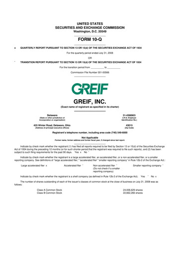 Thumbnail Greif 10-Q Quarterly Report FY 