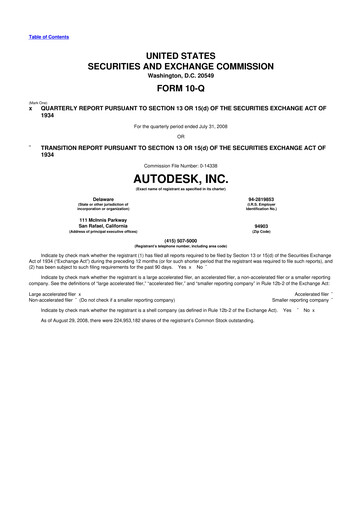 Thumbnail Autodesk 10-Q Quarterly Report FY 