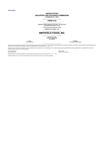 Thumbnail Smithfield Foods 10-Q Quarterly Report FY 