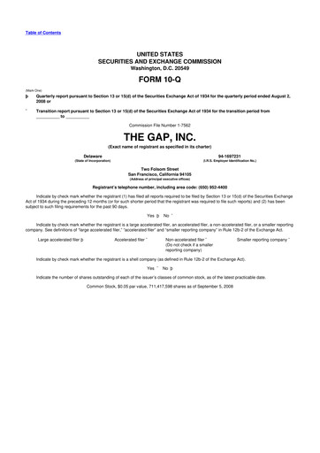 Vorschaubild Gap Inc.
 10-Q Quartalsbericht  