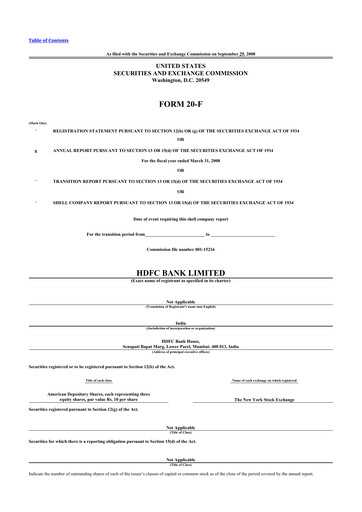 Thumbnail HDFC Bank 20-F Annual Report 