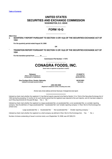 Thumbnail Conagra Brands
 10-Q Quarterly Report FY 