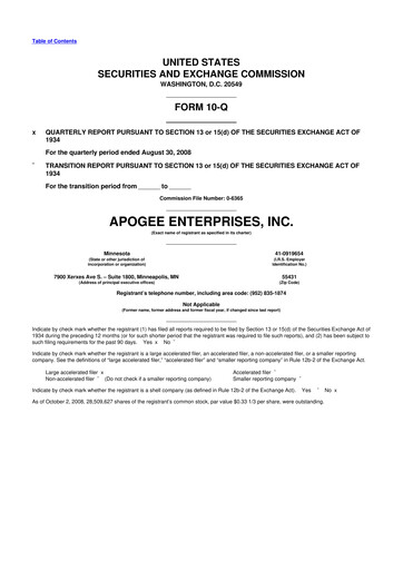 Thumbnail Apogee Enterprises 10-Q Quarterly Report FY 