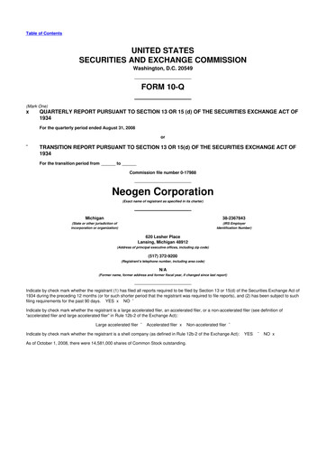 Vorschaubild Neogen 10-Q Quartalsbericht  