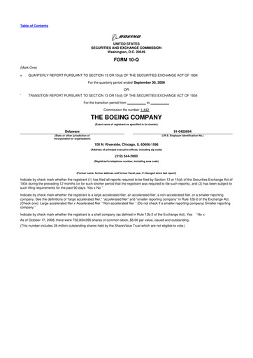 Miniature Boeing 10-Q Rapport trimestriel  