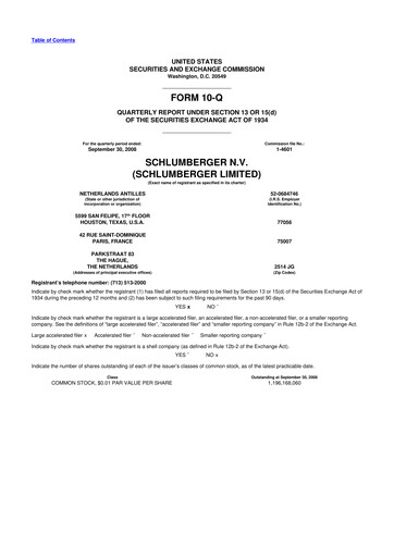 Vorschaubild SLB (Schlumberger) 10-Q Quartalsbericht  