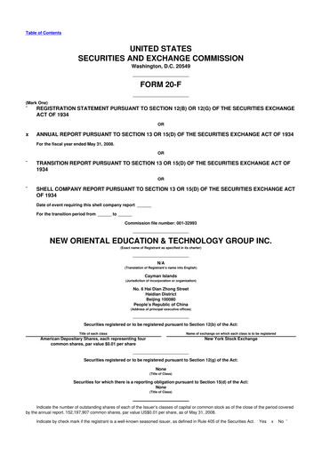 Vorschaubild New Oriental 20-F Jahresbericht 