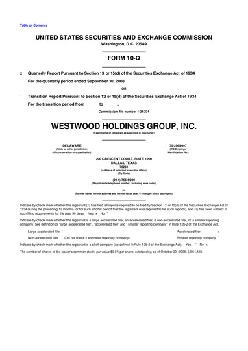 Thumbnail Westwood Holdings Group 10-Q Quarterly Report FY 