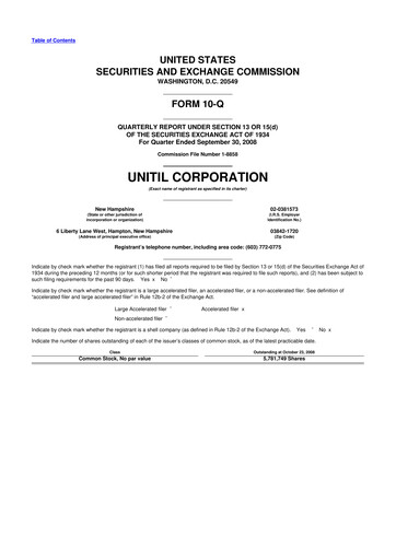 Thumbnail Unitil Corporation
 10-Q Quarterly Report FY 