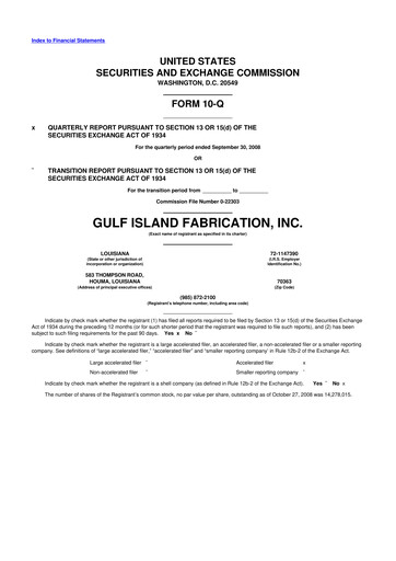 Thumbnail Gulf Island Fabrication
 10-Q Quarterly Report FY 
