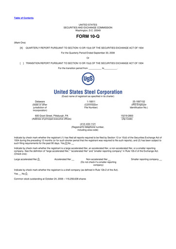 Vorschaubild U.S. Steel
 10-Q Quartalsbericht  