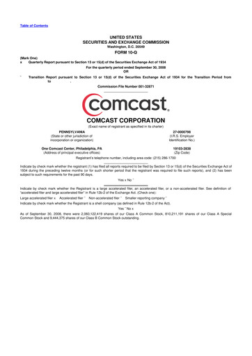 Miniature Comcast 10-Q Rapport trimestriel  