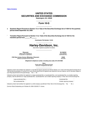 Thumbnail Harley-Davidson
 10-Q Quarterly Report FY 
