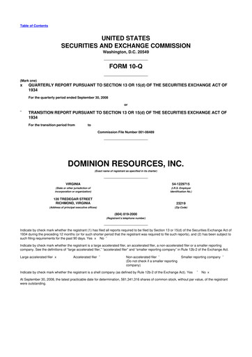 Thumbnail Dominion Energy 10-Q Quarterly Report FY 