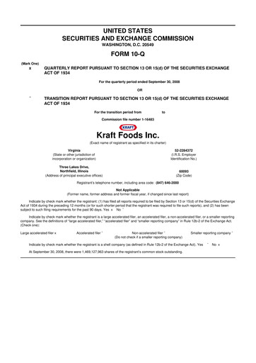 Thumbnail Mondelez International 10-Q Quarterly Report FY 