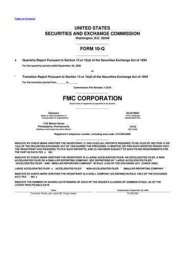 Thumbnail FMC Corporation 10-Q Quarterly Report FY 