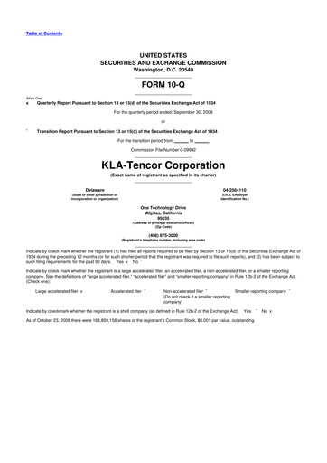 Thumbnail KLA 10-Q Quarterly Report FY 
