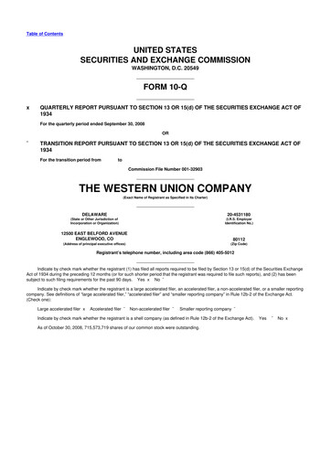Thumbnail Western Union 10-Q Quarterly Report FY 