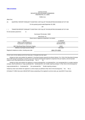 Thumbnail Altria Group 10-Q Quarterly Report FY 