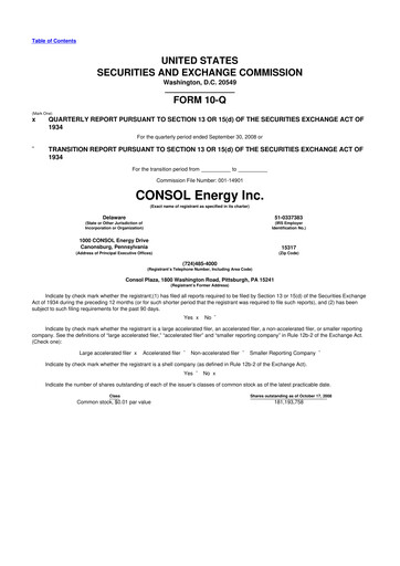 Thumbnail CNX Resources
 10-Q Quarterly Report FY 