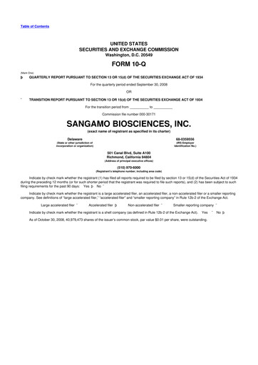 Thumbnail Sangamo Therapeutics
 10-Q Quarterly Report FY 