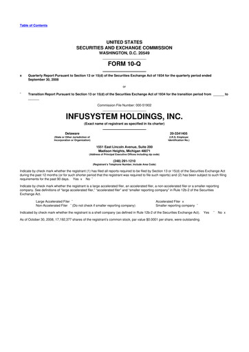 Thumbnail InfuSystem 10-Q Quarterly Report FY 