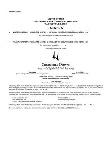 Vorschaubild Churchill Downs 10-Q Quartalsbericht  