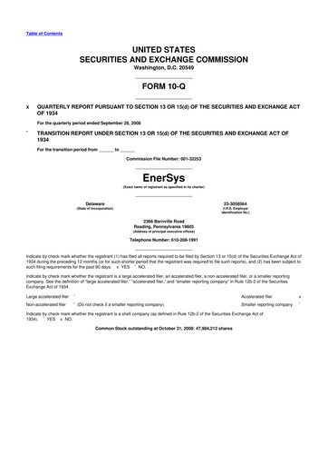 Thumbnail EnerSys 10-Q Quarterly Report FY 