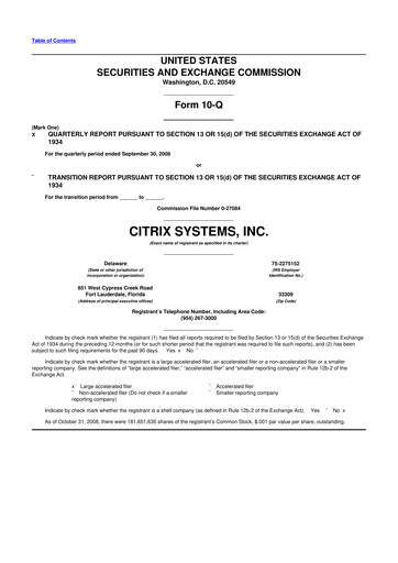 Miniature Citrix Systems 10-Q Rapport trimestriel  