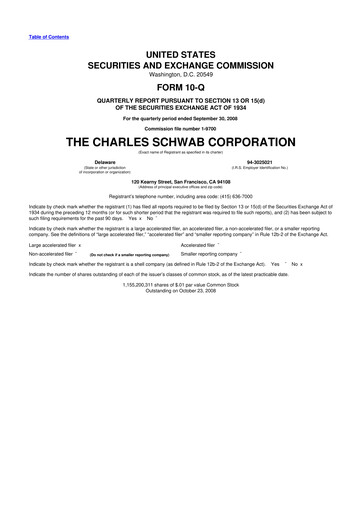 Thumbnail Charles Schwab 10-Q Quarterly Report FY 