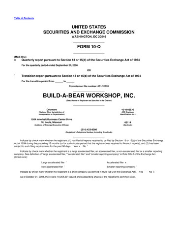 Thumbnail Build-A-Bear Workshop 10-Q Quarterly Report FY 