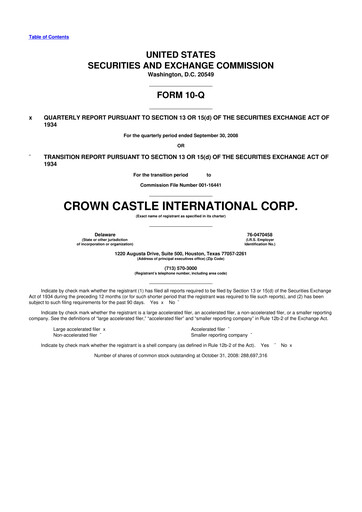 Vorschaubild Crown Castle 10-Q Quartalsbericht  