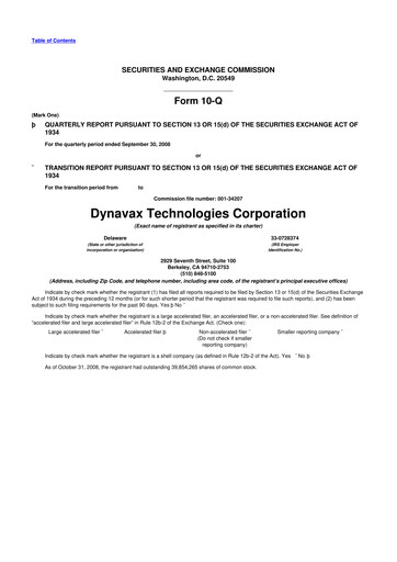 Thumbnail Dynavax Technologies
 10-Q Quarterly Report FY 