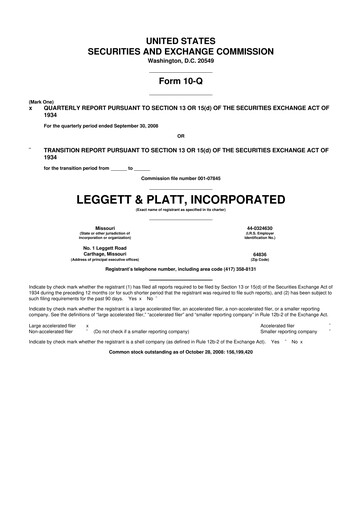 Thumbnail Leggett & Platt

 10-Q Quarterly Report FY 