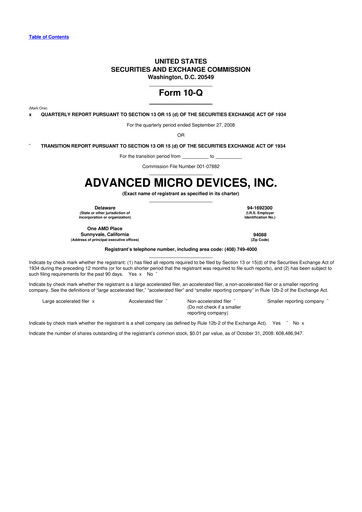 Miniature AMD 10-Q Rapport trimestriel  