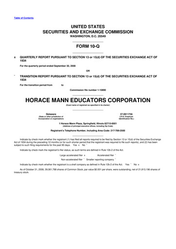 Vorschaubild Horace Mann Educators 10-Q Quartalsbericht  